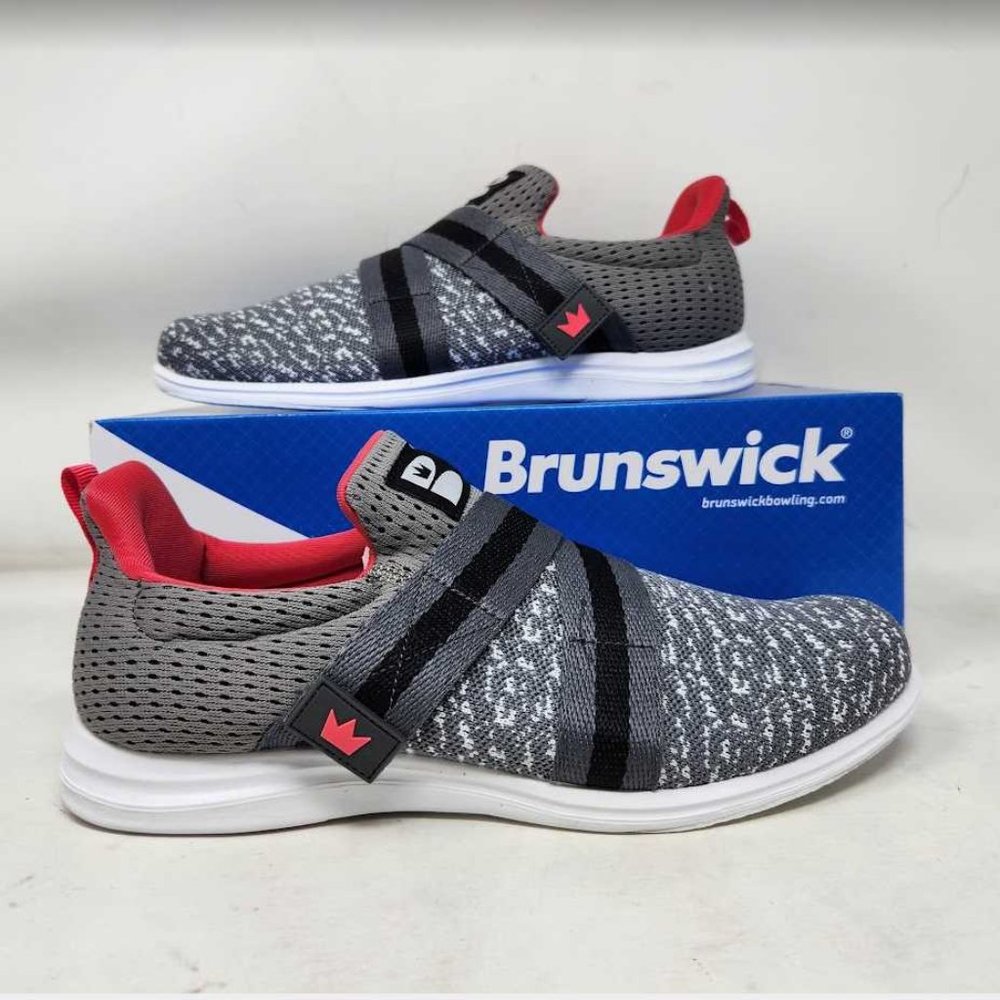 Women's 9.5 Brunswick Versa grey pink bowling shoes